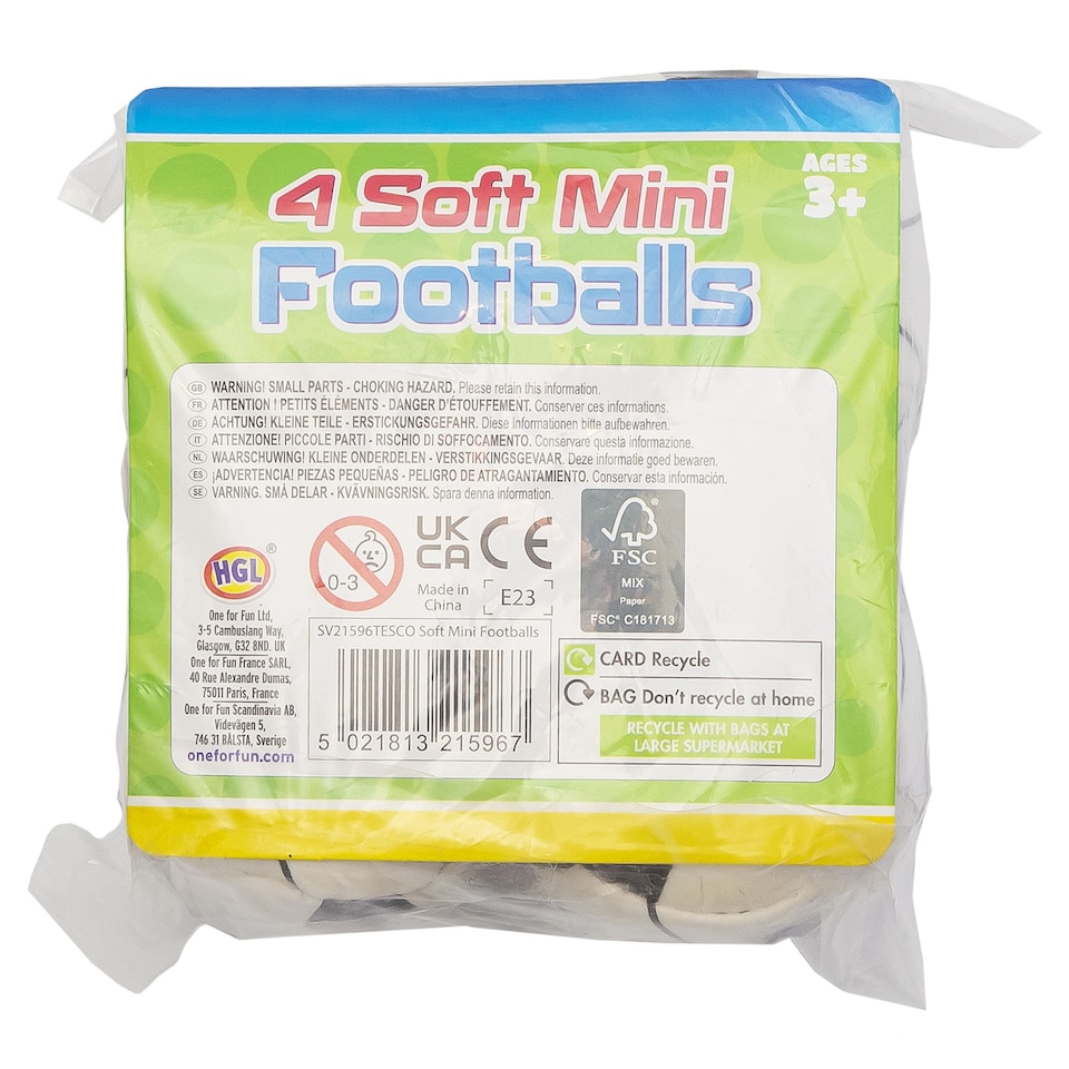 image 1 of Soft Mini Footballs 4 Pack