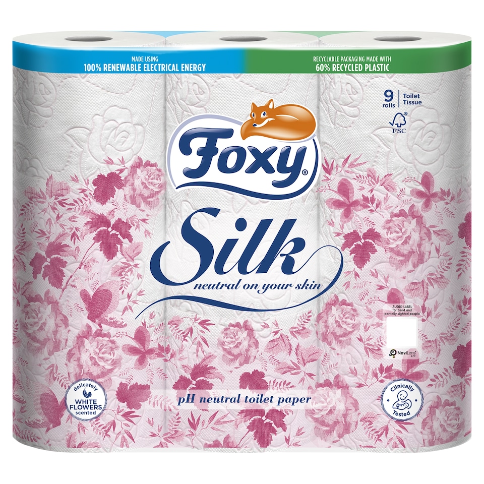 Foxy Silk 3ply Toilet Tissue 9 Rolls