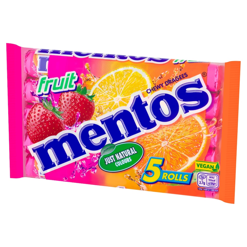 image 1 of Mentos Fruit Che Wy Sweets 5 X 38 G