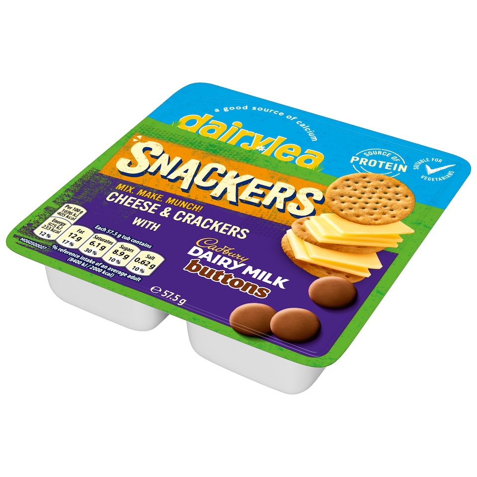 image 1 of Dairylea Snackers Cheese & Crackers With Cadbury's Dairy Milk Buttons 57.5g