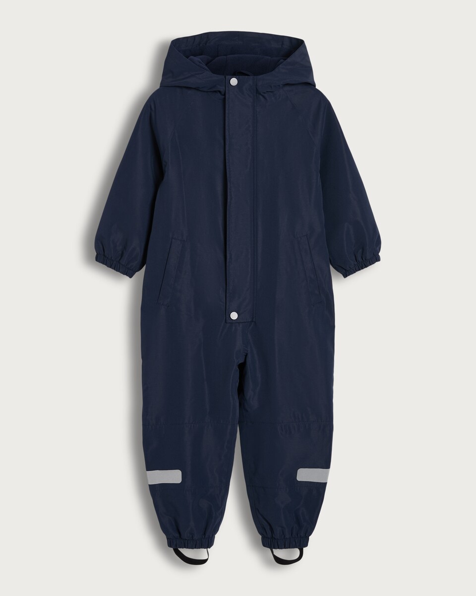 image 1 of F&F Boys Fleece Lined Hooded Waterproof Puddle Suit in Navy