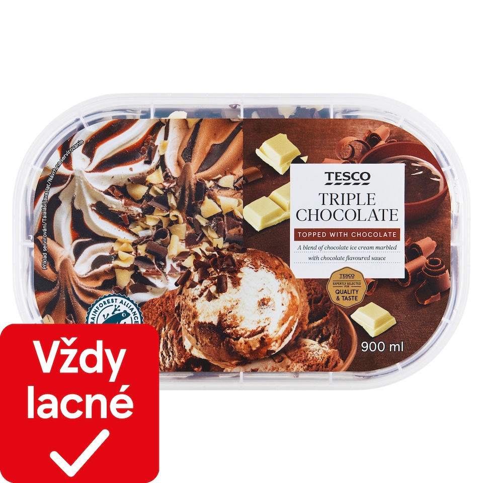Tesco Triple Chocolate Topped with Chocolate 900 ml