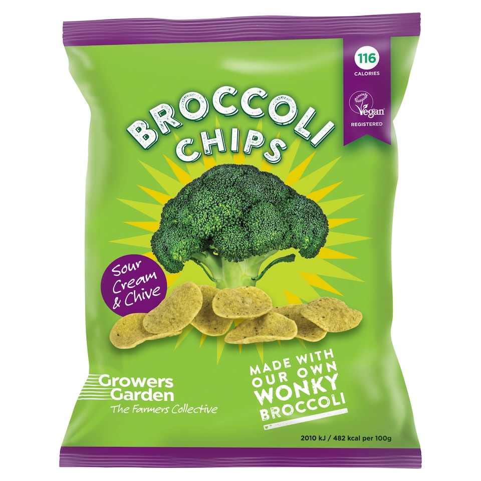 Growers Garden Broccoli Chips Sour Cream and Chive 24g