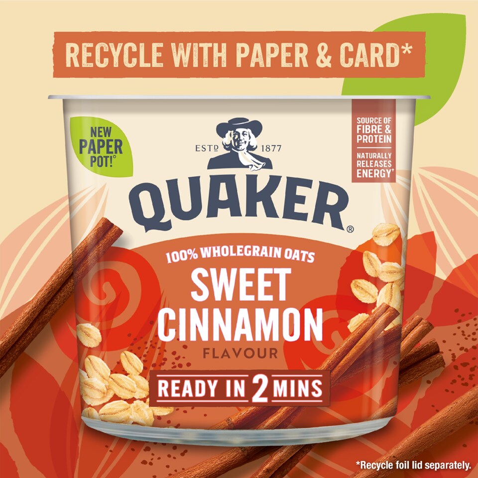 image 1 of Quaker Oat So Simple Sweet Cinnamon Porridge Pot 57g
