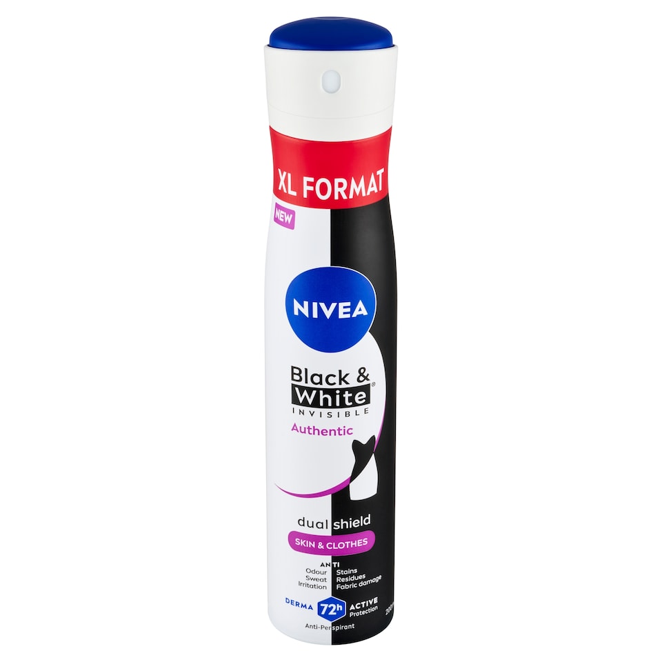 obrázok 1 z Nivea Black & White Invisible Authentic Sprej antiperspirant 200 ml