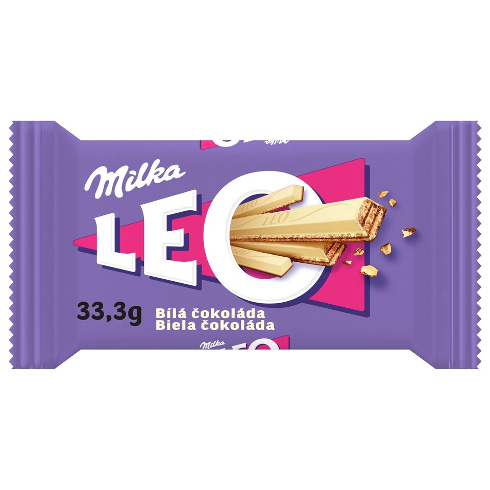 Milka tyčinka Leo s oblátkami v bielej čokoláde 33,3 g