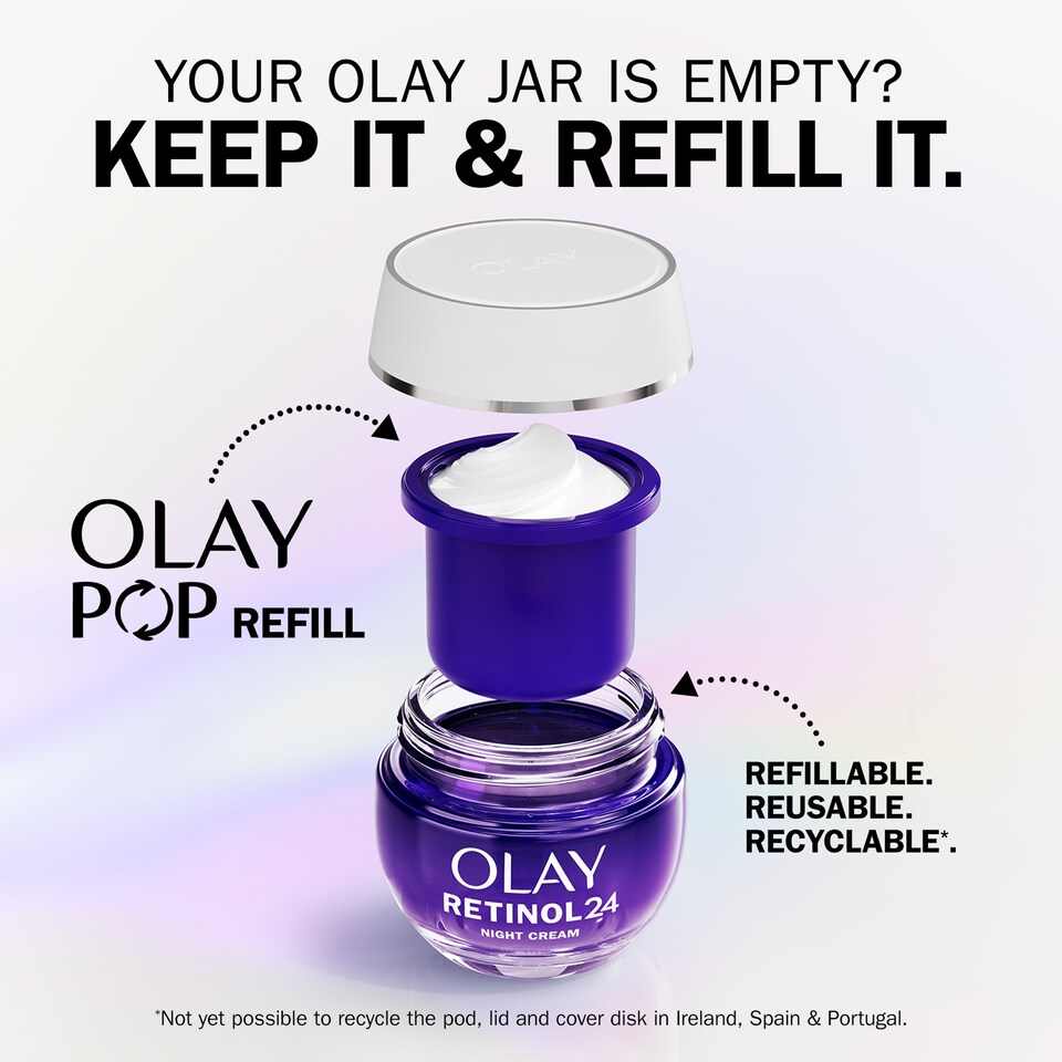 image 1 of Olay Retinol 24 Night Cream Face Moisturiser REFILL. Anti Ageing Skincare, 50ml