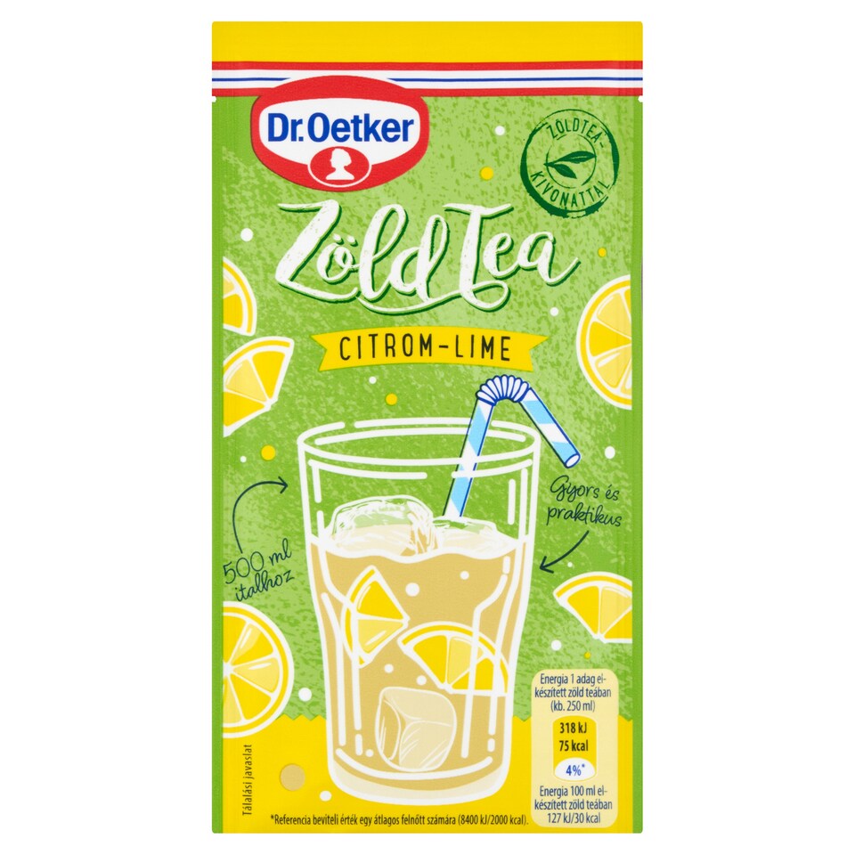 Dr. Oetker Citrom-Lime zöld tea italpor citromos zöldtea-kivonattal 40 g