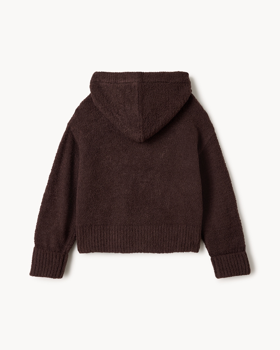 image 1 of F&F Girls Knitted Zip Through Hoodie and Joggers Set in Brown