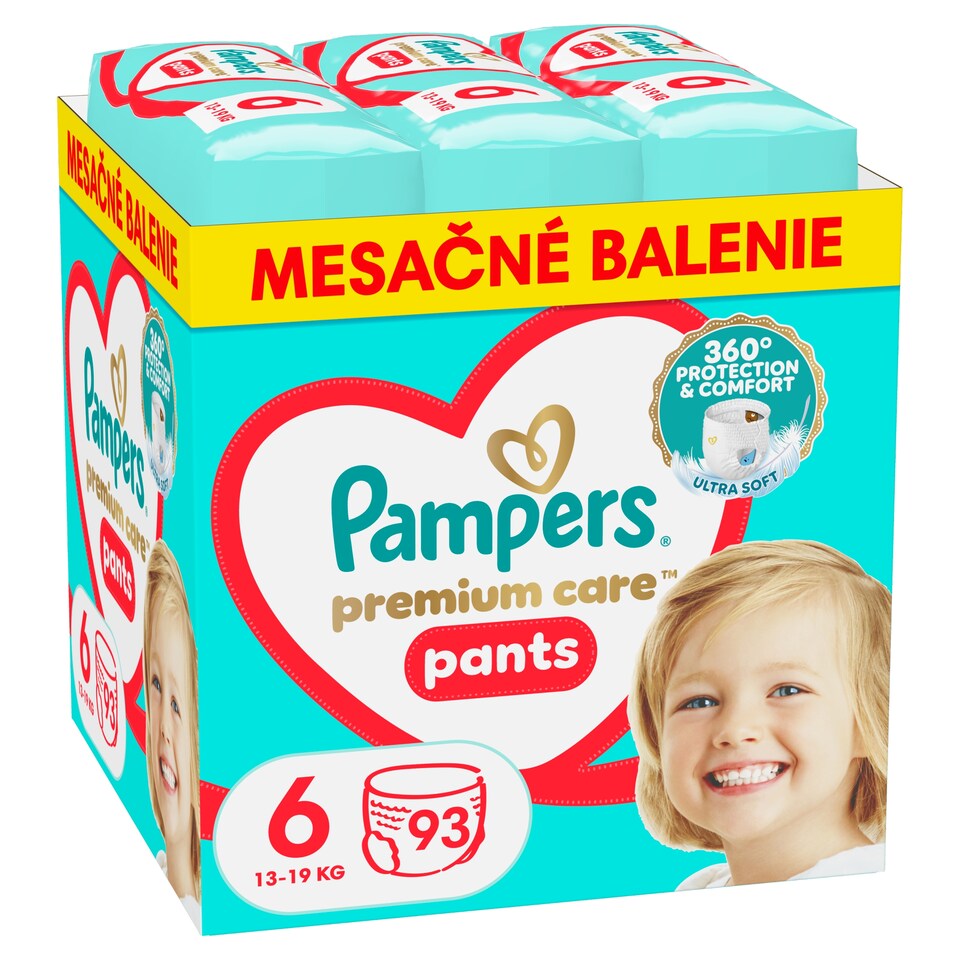 obrázok 1 z Pampers Premium Care plienkové nohavičky veľkosť 6, 93 plienok, 13kg-19kg