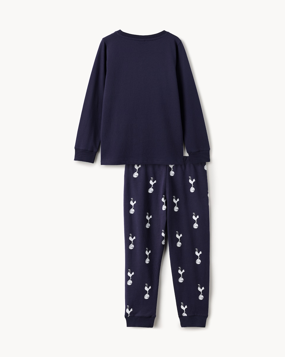 image 1 of Tottenham Hotspur Pure Cotton Pyjama Set in Navy