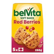 Belvita Breakfast Soft Bakes Red Berries Cereal Snack Bars Pack 5 x 50g