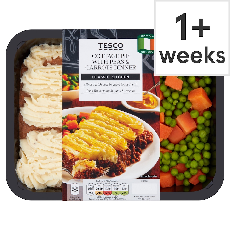 Tesco Irish Classics Cottage Pie/Veg 500G