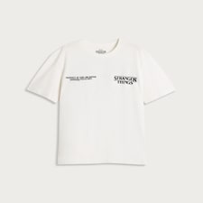 Stranger Things Hawkins Police T-Shirt in Cream