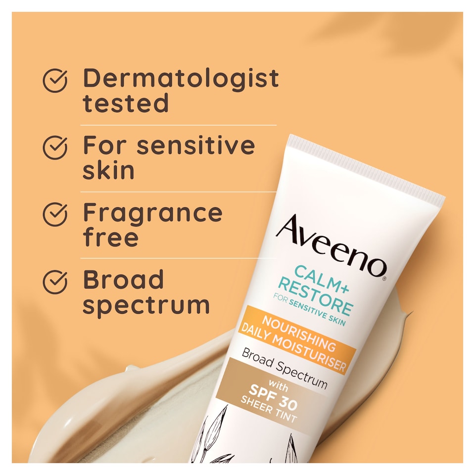 image 1 of Aveeno Face CALM & RESTORE Face Cream Moisturiser with SPF30 50ml