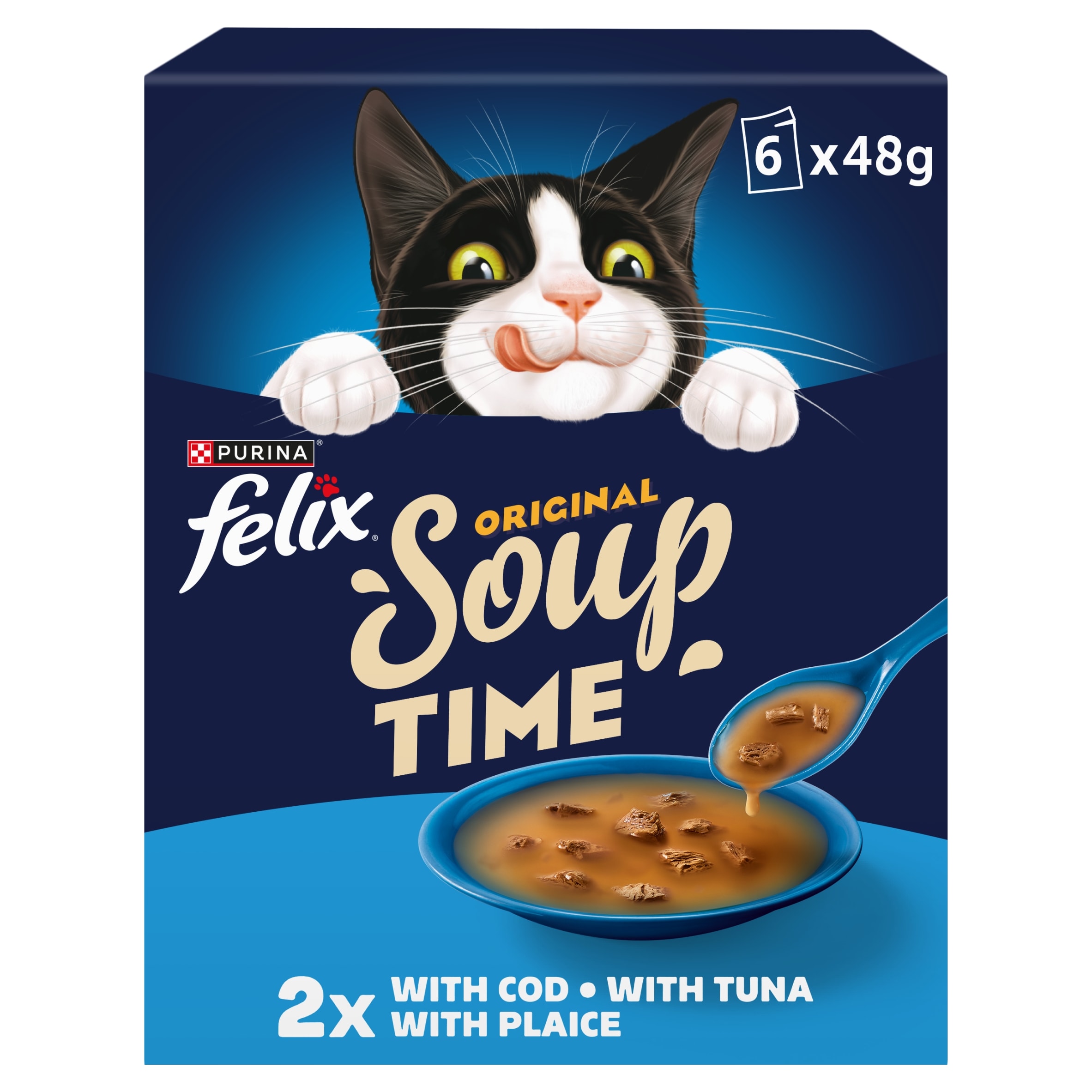 Felix Soup Original Wet Cat Food - Fish Selection 6x48g