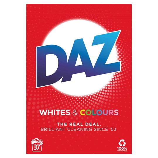 Daz Washing Powder For Whites & Colour 37 Washes 2.405Kg Tesco Groceries