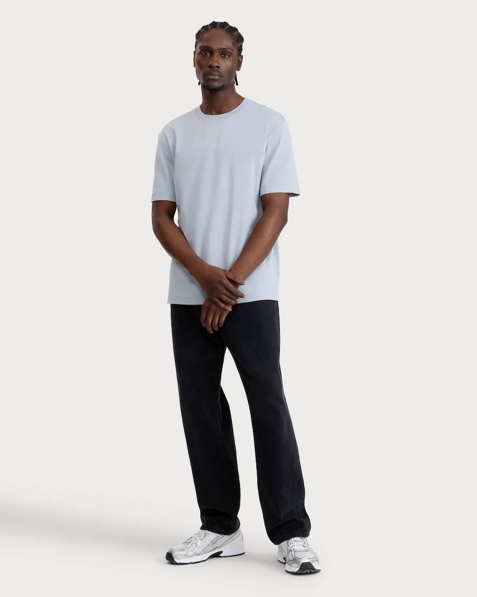 image 1 of F&F Pure Cotton Short Sleeved Relaxed Fit T-Shirt in Blue