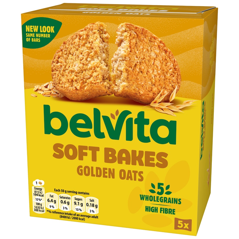 image 1 of BelVita Breakfast Soft Bakes Golden Oats 5 Pack 250G