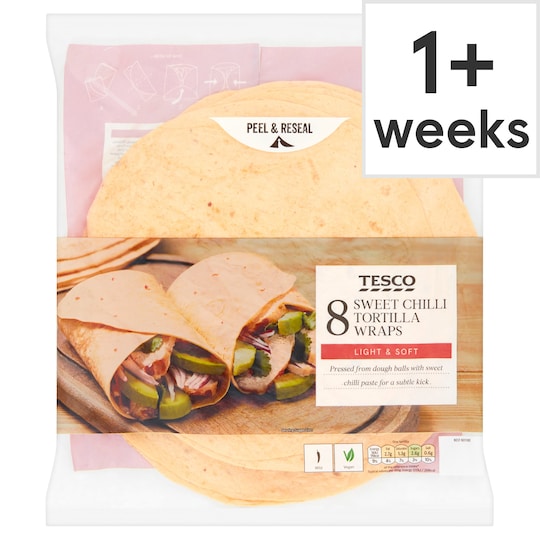 Low Calorie Tortilla Wraps Tesco Tesco 8 Sweet Chilli Tortilla Wraps - Tesco Groceries