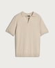 image 4 of F&F Pure Cotton Knitted Short Sleeved Polo Shirt in Neutral