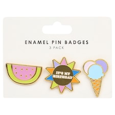 Table Fun Enamel Pin Badges 3pk