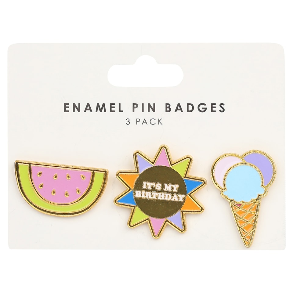 Table Fun Enamel Pin Badges 3pk