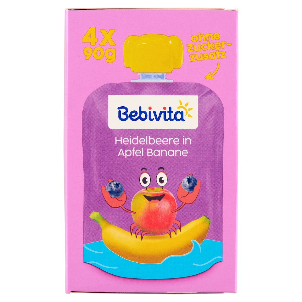 Obrázek 1 pro produkt Bebivita Jablko, banán, borůvka 4 x 90g (360g)