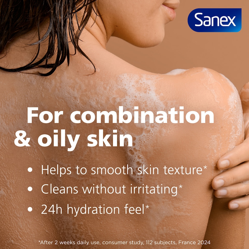 image 1 of Sanex Expert Skin Health + Skin Therapy Smooth Skin Texture Shower Gel Body Wash 450ml