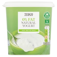 Tesco 0% Fat Natural Yogurt 1Kg