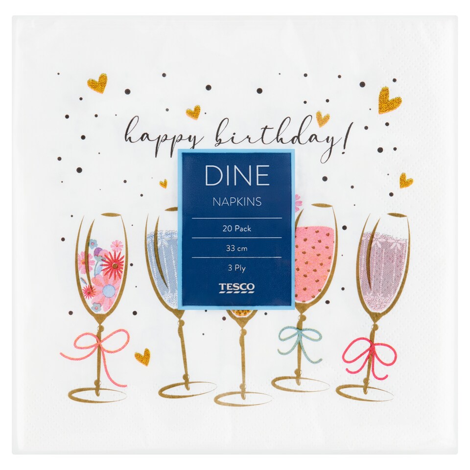 image 1 of Tesco Dine Celebration Mix Napkins 3 Ply 33 cm x 33 cm 20 pcs
