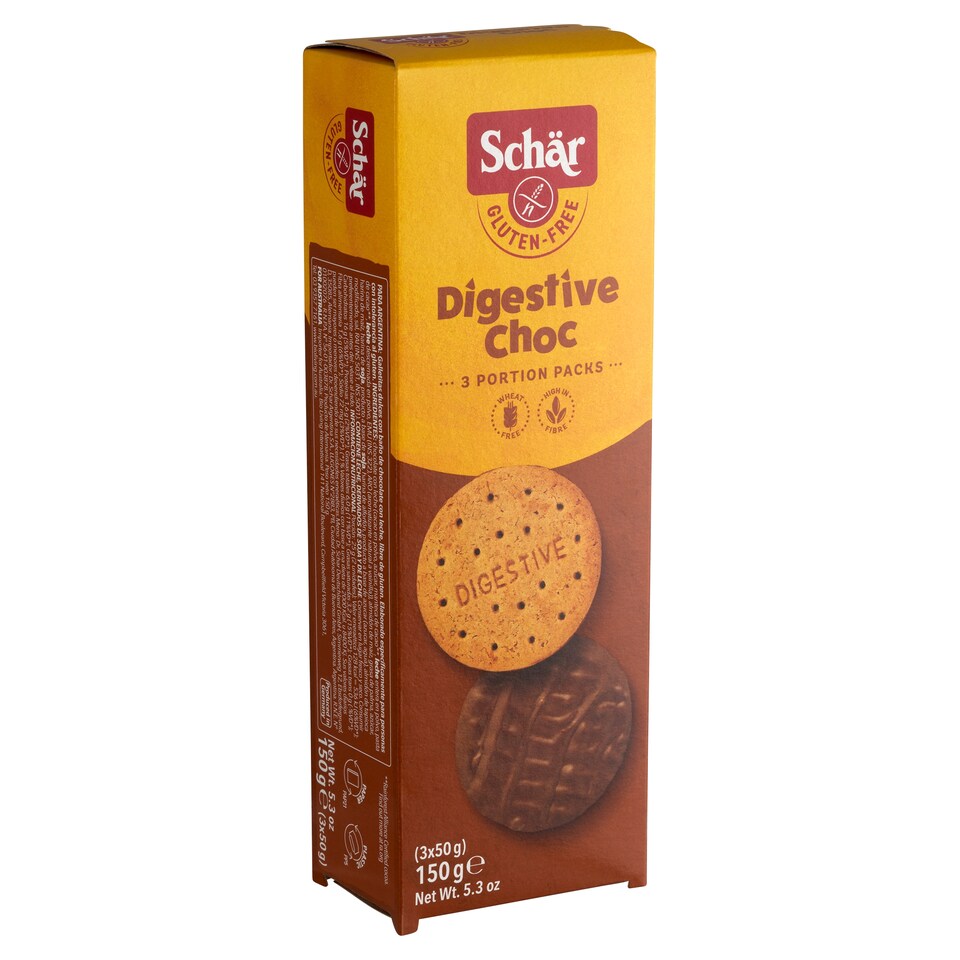 image 1 of Schär Digestive Choc Gluten-Free Biscuits with Milk Chocolate 150 g