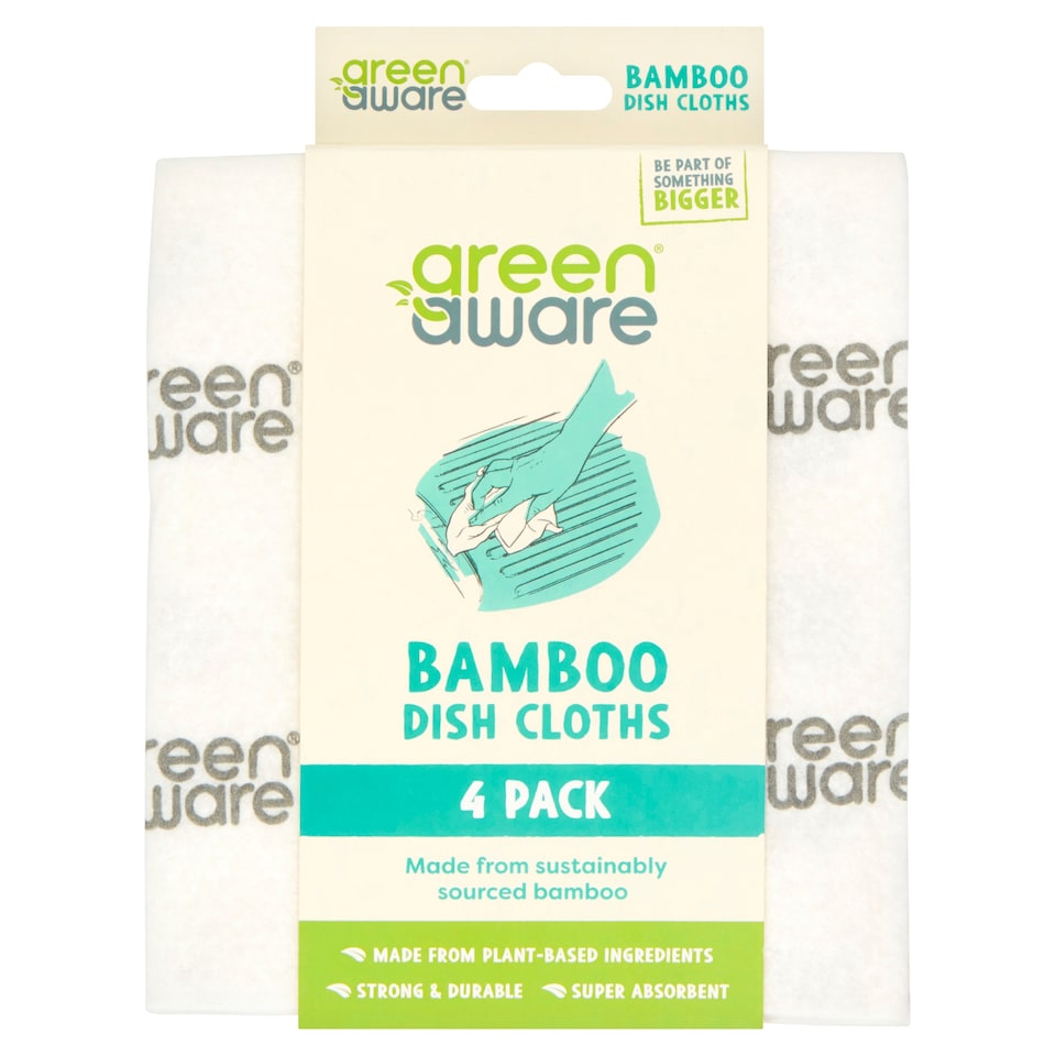 Green Aware Bamboo Dish Cloths 4 Pack
