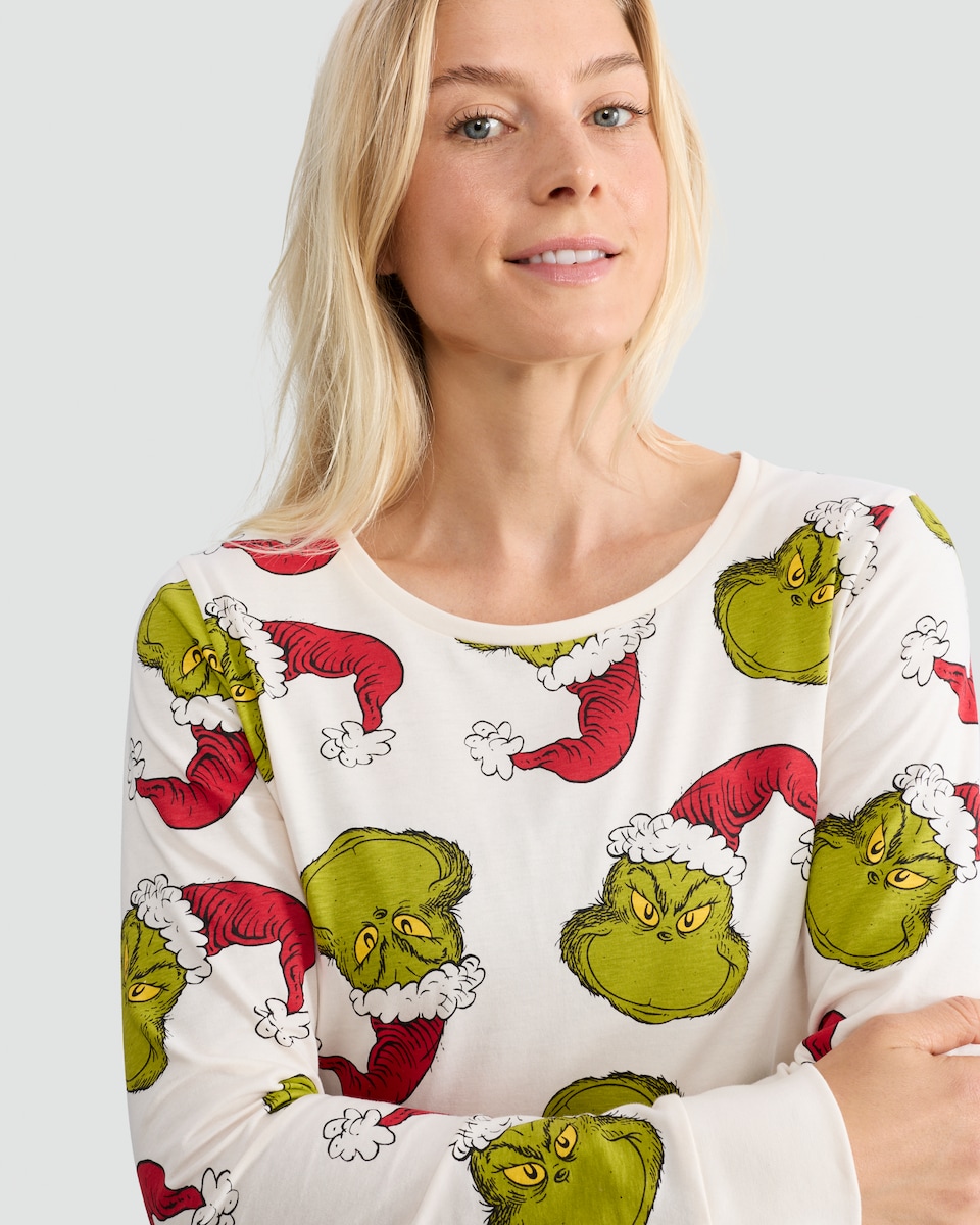 image 1 of The Grinch Matching Family Christmas Pyjamas in Stone