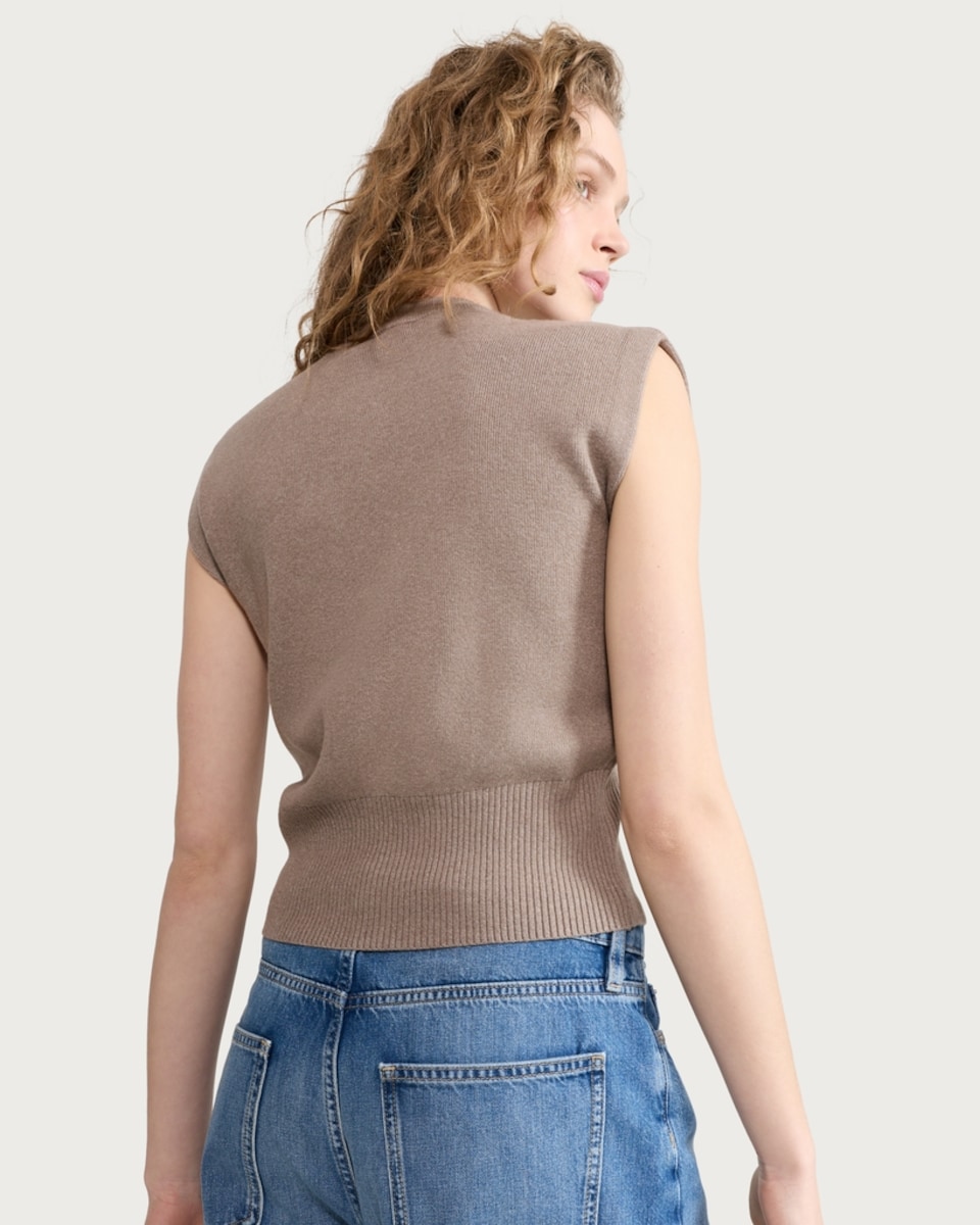 image 1 of F&F Sleeveless Knitted Top in Mink