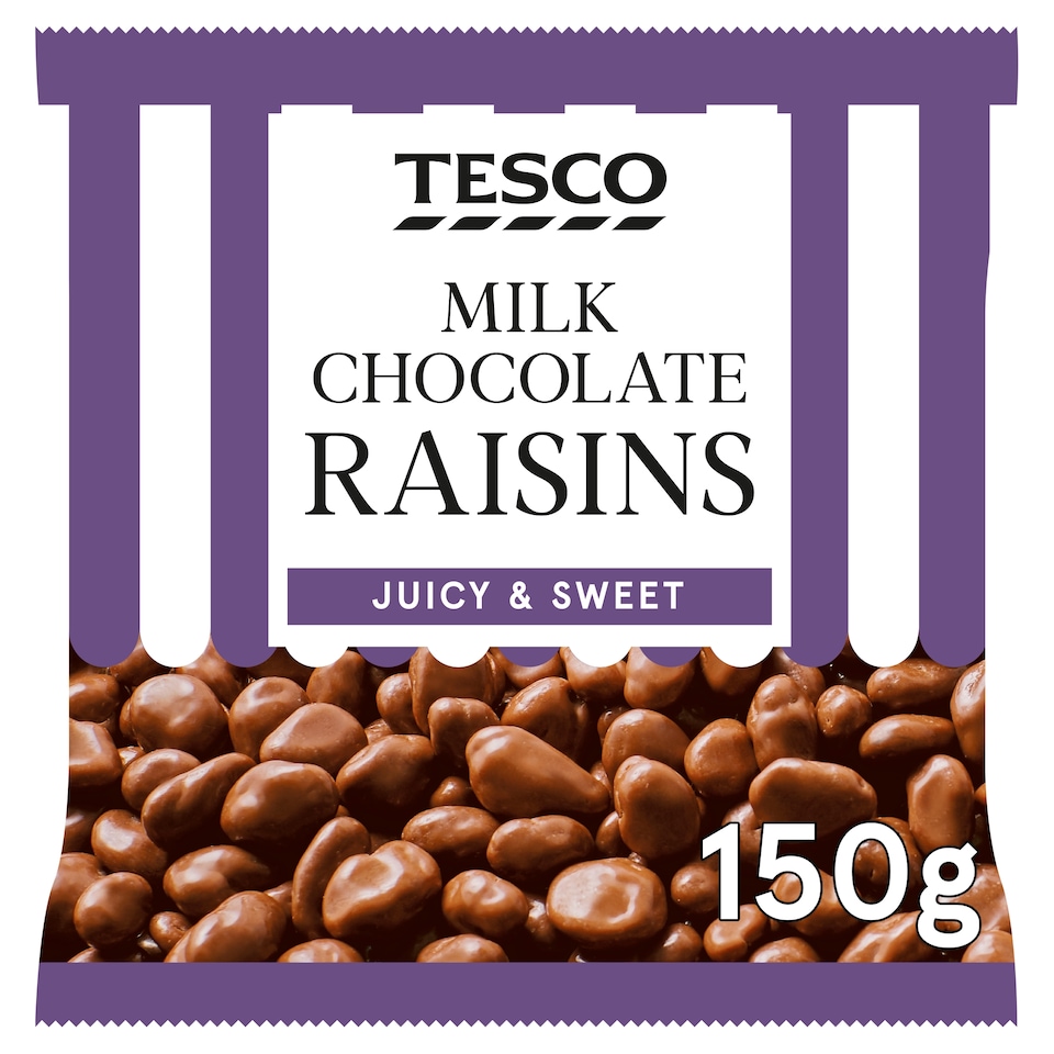 Tesco Milk Chocolate Raisins 150g