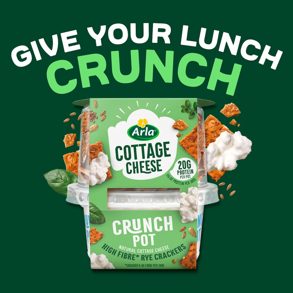 image 1 of Arla Cottage Cheese Crunch Pots with Rye Crackers 185g
