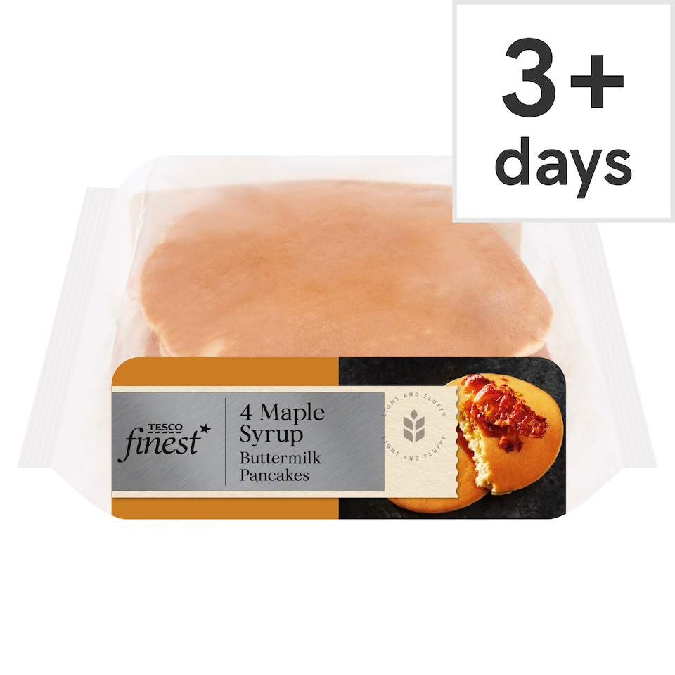 Tesco Finest Buttermilk Pancakes with Maple Syrup 4 Pack