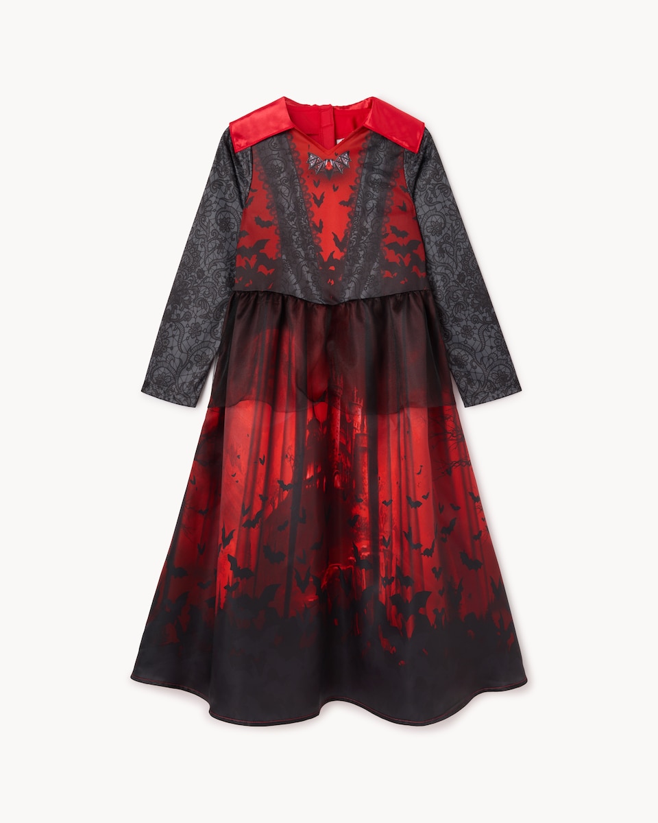 image 1 of F&F Girls Vampiress Fancy Dress Costume in Red