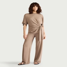 F&F Tie Side Co-ord Top in Mink