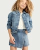image 1 of F&F Girls Pure Cotton Denim Wrap Skort in Blue