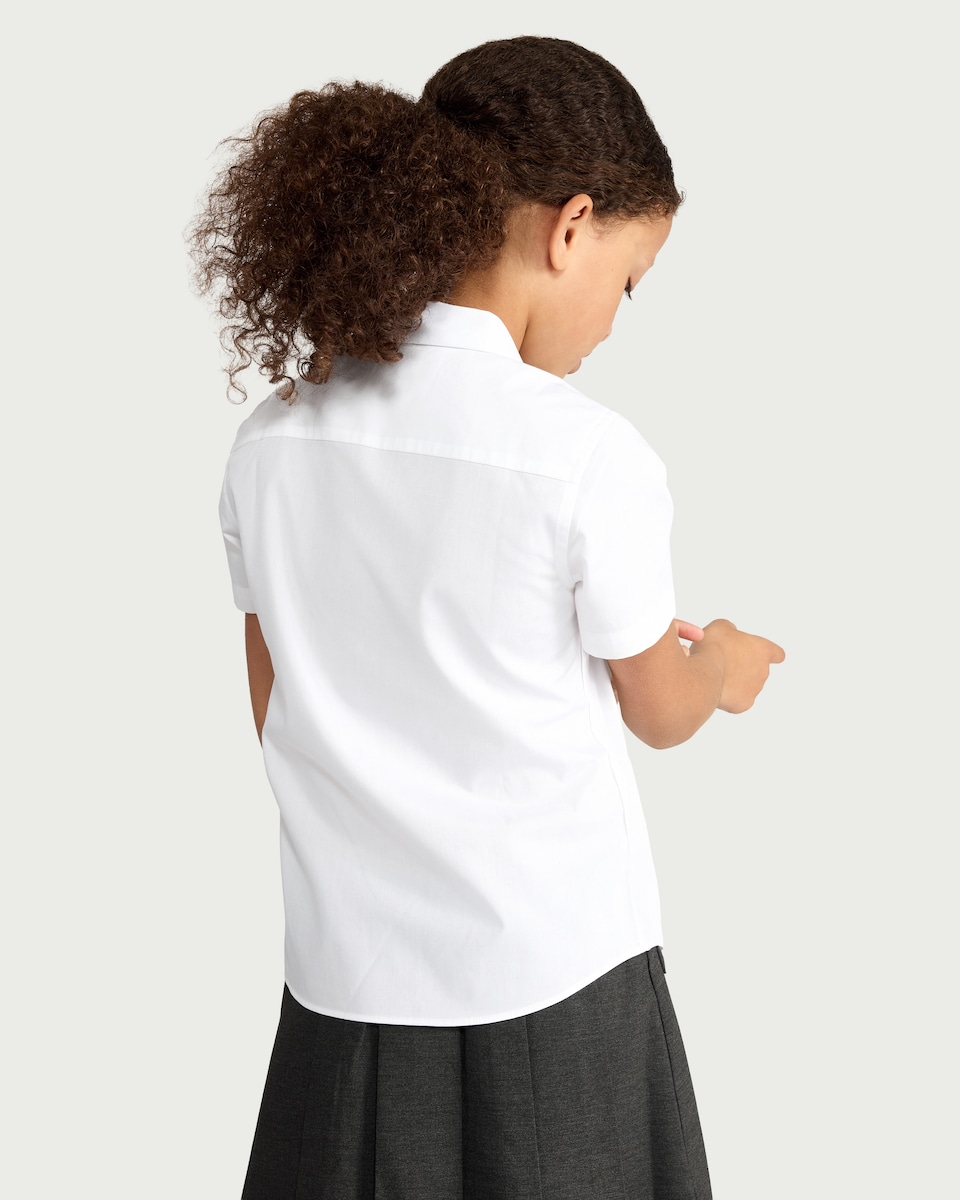 image 1 of F&F School Girls 3-Pack Revere Collared Shirts in White