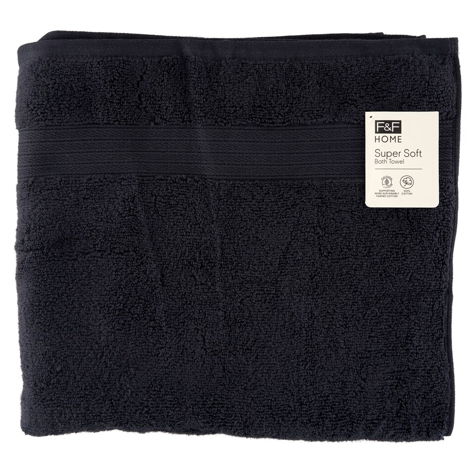 F&F Home Black Supersoft osuška 70 cm x 127 cm