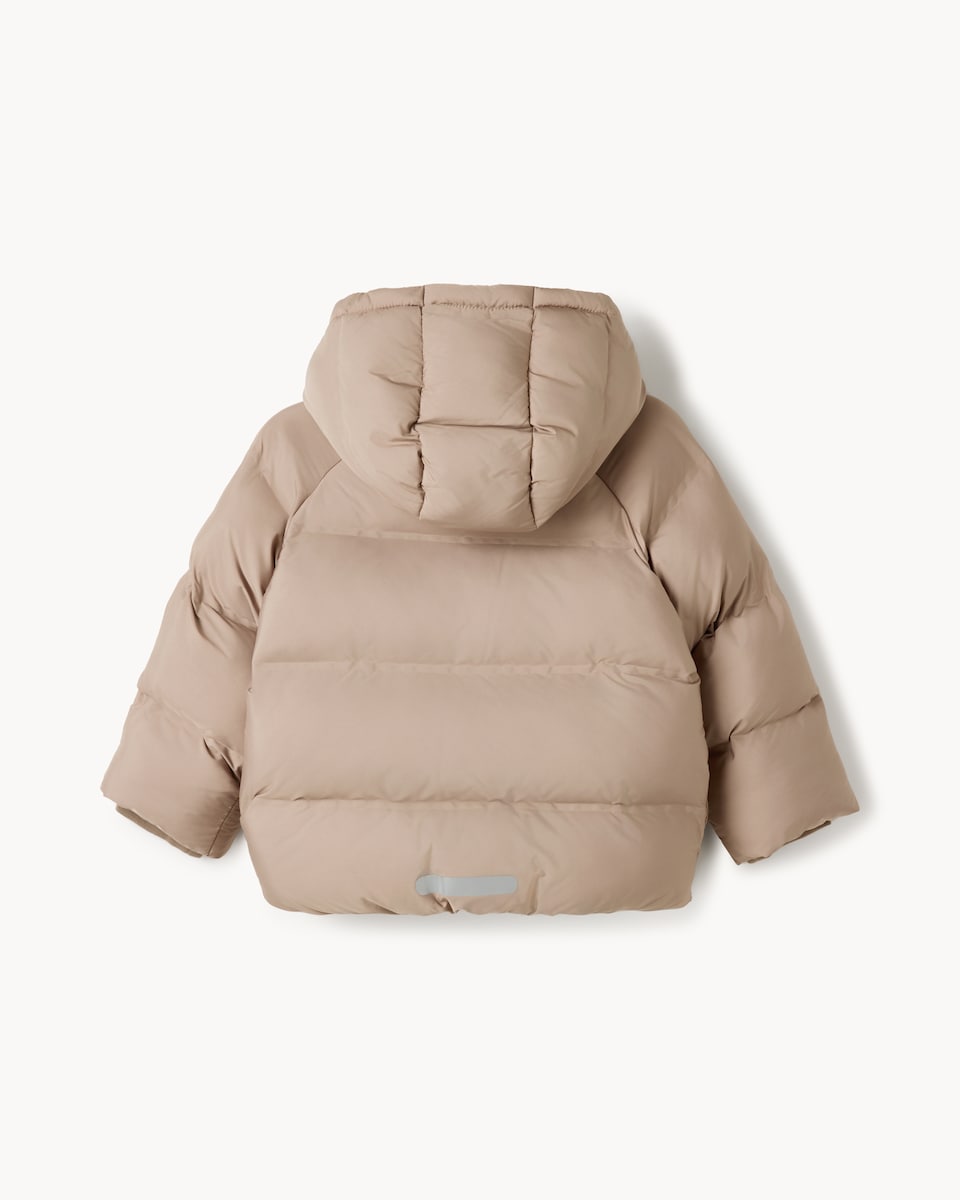 image 1 of F&F Boys Shower Resistant Hooded Padded Coat in Stone