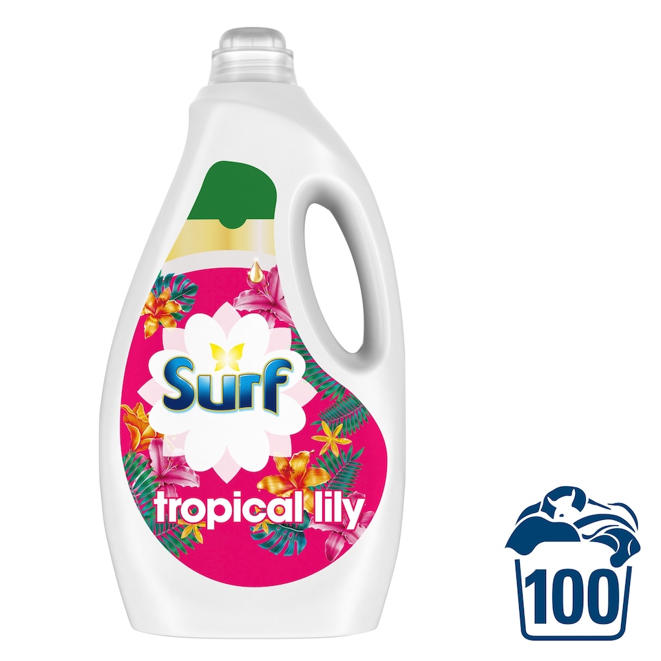 image 1 of Surf Tropical Lily Washing Liquid Detergent 100Washes 2700Ml
