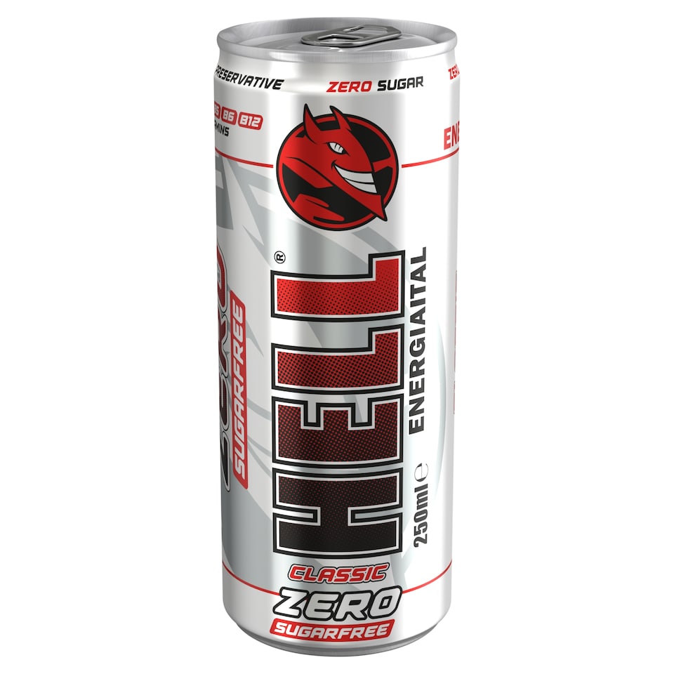 HELL Zero Tuttifrutti Flavoured Non-Alcoholic Carbonated Drink with Caffeine 250 ml