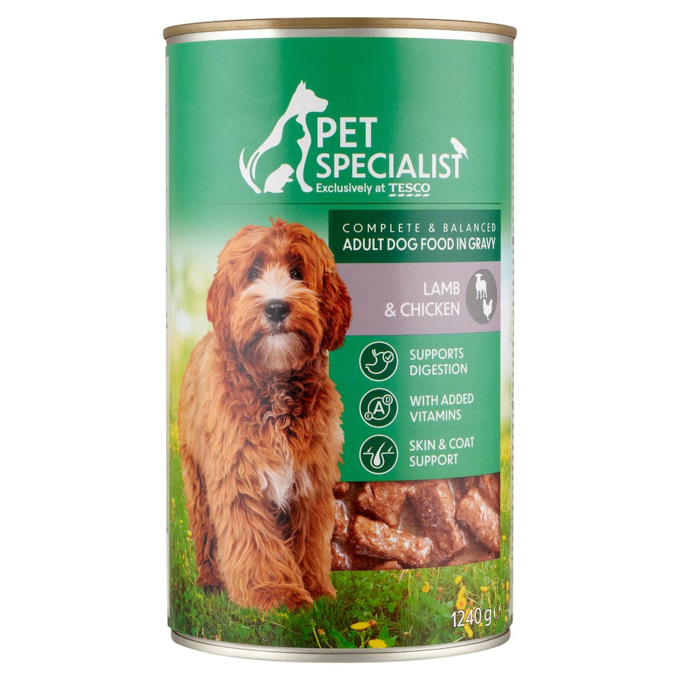 Pet Specialist teljes értékű állateledel felnőtt kutyák számára, falatok báránnyal, csirkével 1240 g