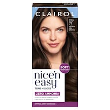 CLAIROL NICE'N EASY TONE+GLOSS SEMI PERMANENT HAIR DYE - 511/77 MEDIUM ASH BROWN