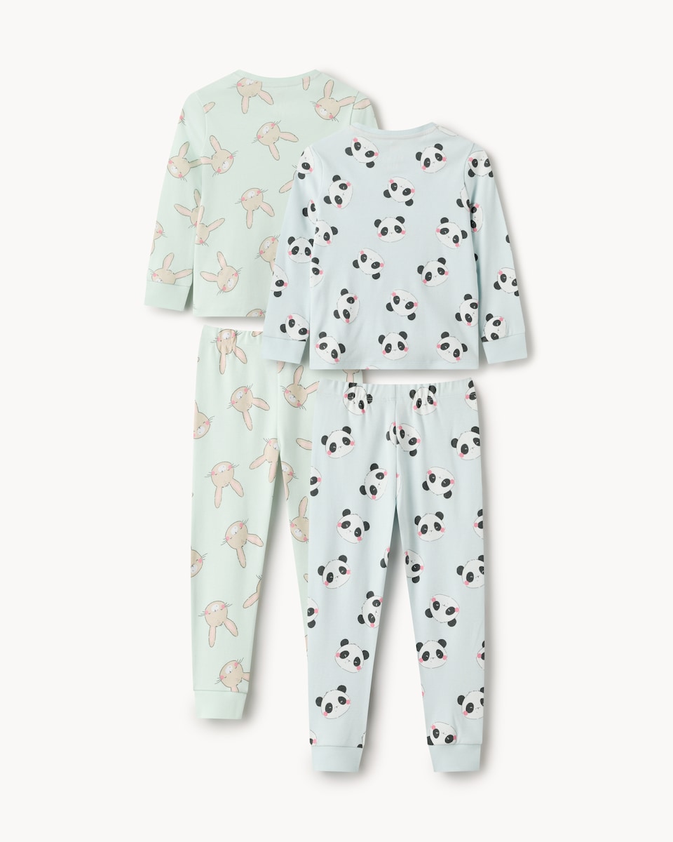 image 1 of F&F 2-Pack Pure Cotton Printed Pyjama Sets in Multi