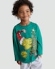 image 1 of The Grinch Pure Cotton Christmas Tree Print Top in Green